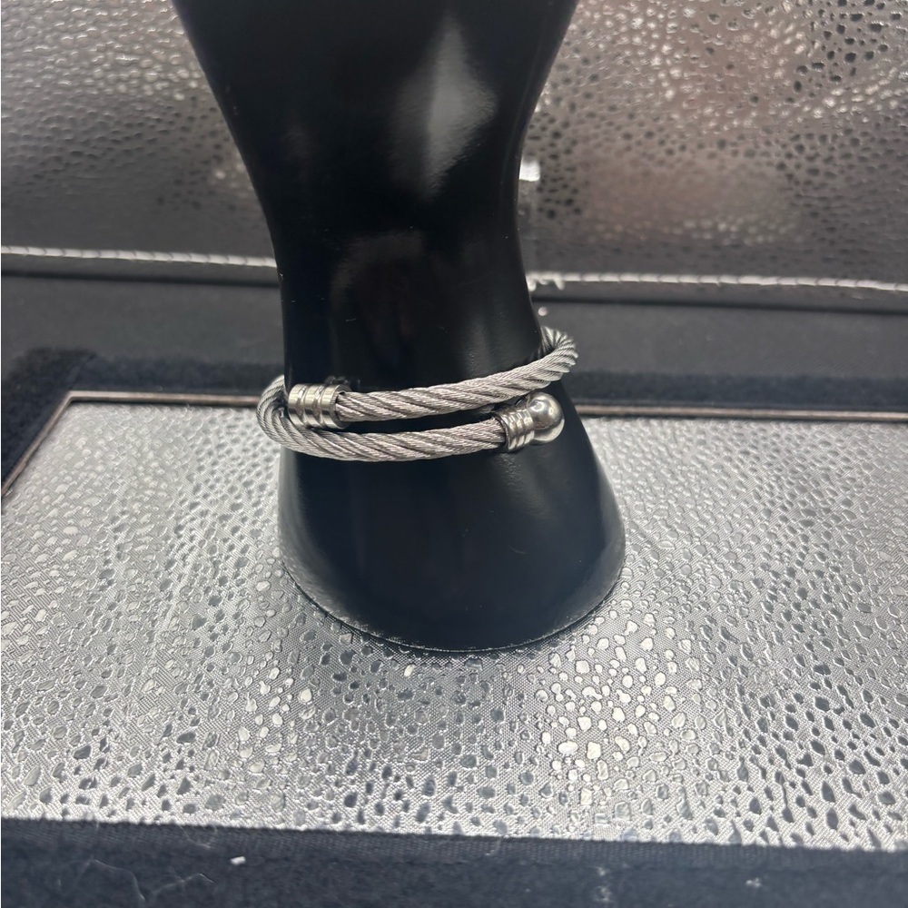 Silver Twisted Cable Bracelet Stretchable
